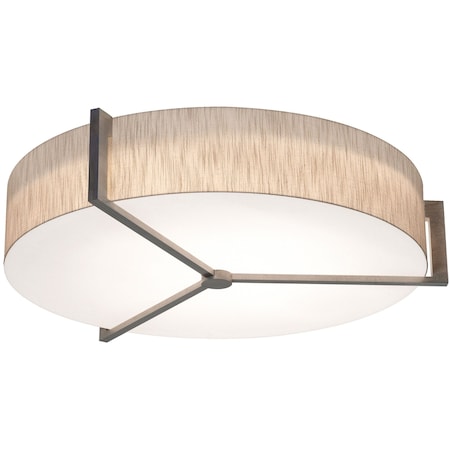 Apex 33in. LED Flush Mount, Weathered Grey Finish, Jute Shade